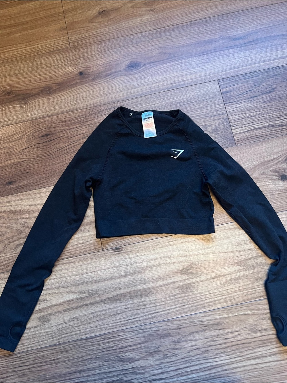 Gymshark Vital Seamless Long Sleeve Crop Top Black S